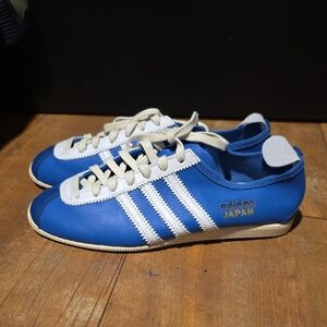 Adidas Blue and White Retro Sneakers Premium Leather